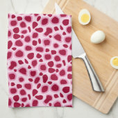 Leopard Print - Bourgogne en roze Theedoek (Quarter Fold)