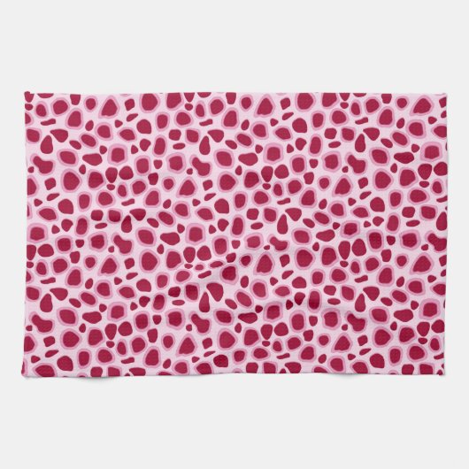 Leopard Print - Bourgogne en roze Theedoek (Horizontaal)