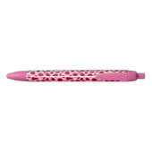 Leopard Print - Bourgogne en roze Zwarte Inkt Pen (Achterkant)