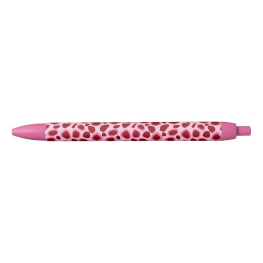 Leopard Print - Bourgogne en roze Zwarte Inkt Pen (Voorkant)