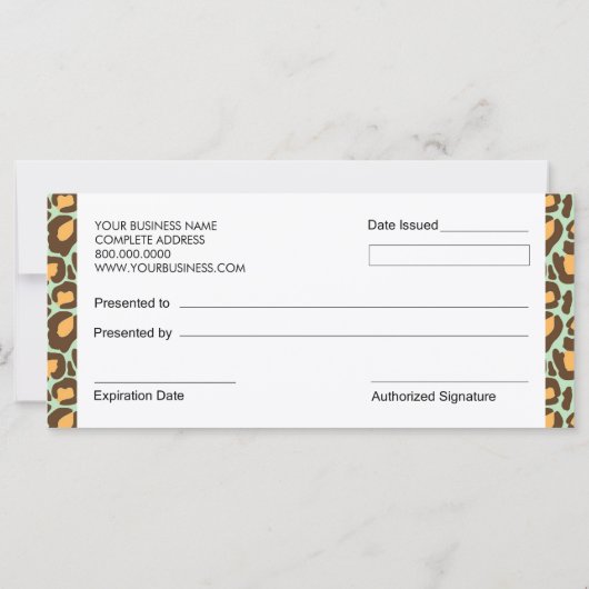 Leopard Print Boutique Style Cadeaus (Achterkant)