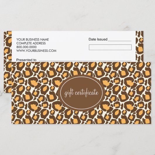 Leopard Print Boutique Style Cadeaus (Voorkant / Achterkant)