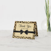 Leopard Print Bow Dank u opmerking Bedankkaart (Voorkant)