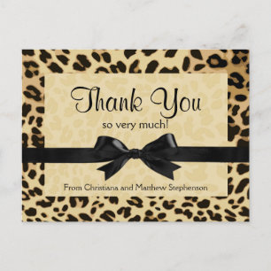 Leopard Print Bow Dank u opmerking Briefkaart