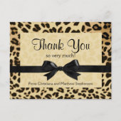 Leopard Print Bow Dank u opmerking Briefkaart (Voorkant)