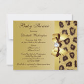 Leopard Print, Bow & Diamond Baby shower Kaart (Achterkant)