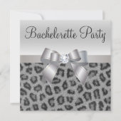 Leopard Print, Bow & Diamond Bachelorette Party Kaart (Voorkant)