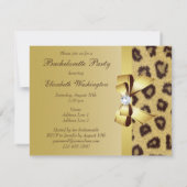 Leopard Print, Bow & Diamond Bachelorette Party Kaart (Achterkant)
