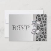 Leopard Print, Bow & Diamond RSVP Weddenschap (Voorkant)