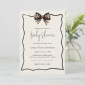 Leopard Print Bow Genderneutraal Baby shower Kaart (Staand voorkant)