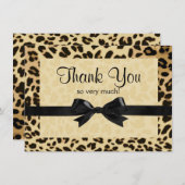 Leopard Print Bow Hartelijk dank Bedankkaart (Voorkant / Achterkant)
