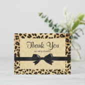Leopard Print Bow Hartelijk dank Bedankkaart (Staand voorkant)