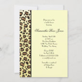 Leopard Print Bridal Shower Invitation left Stripe Kaart (Voorkant)
