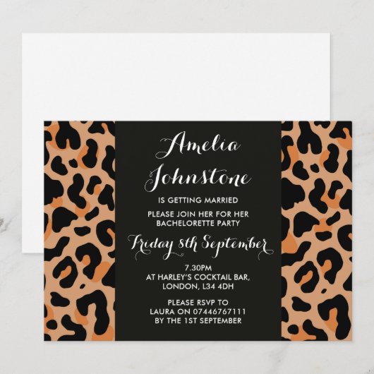 Leopard Print Bridal Shower Uitnodiging (Voorkant / Achterkant)