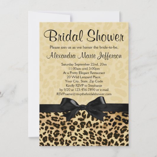 Leopard Print Bridal Shower Uitnodiging (Voorkant)