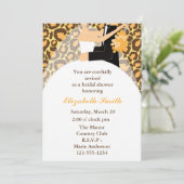 Leopard Print Bride en Groom Wedding Shower Kaart (Staand voorkant)