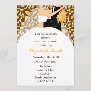 Leopard Print Bride en Groom Wedding Shower Kaart