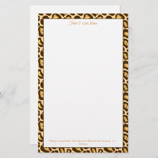 Leopard Print Briefpapier (Voorkant / Achterkant)
