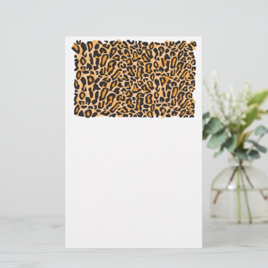 Leopard Print Briefpapier (Staand voorkant)