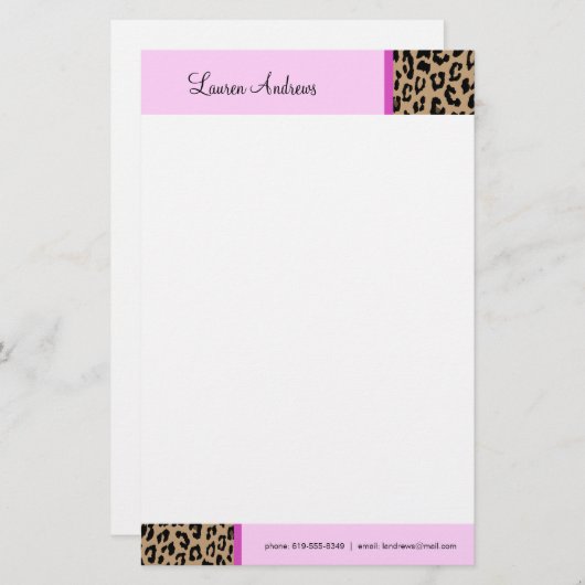 Leopard Print Briefpapier (Voorkant / Achterkant)