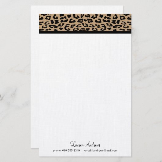 Leopard Print Briefpapier (Voorkant / Achterkant)