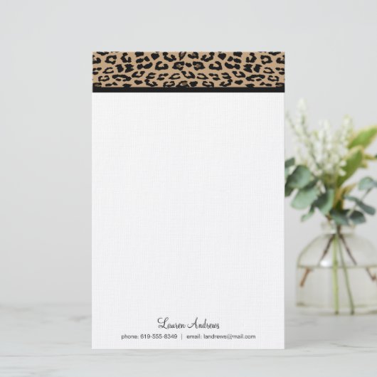 Leopard Print Briefpapier (Staand voorkant)