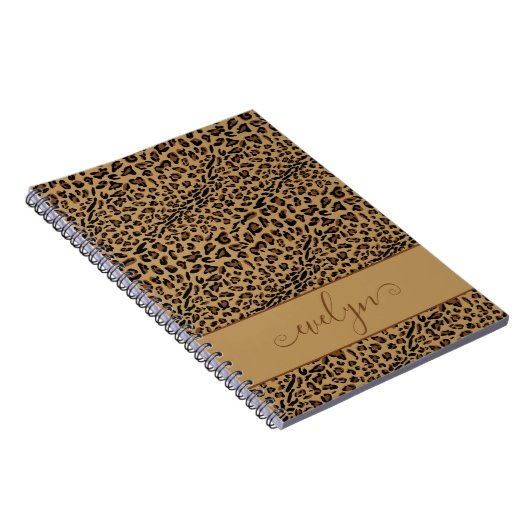 Leopard Print Brown en Black Persoonlijk Notitieboek (Rechterzijde)