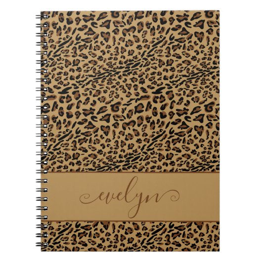 Leopard Print Brown en Black Persoonlijk Notitieboek (Voorkant)