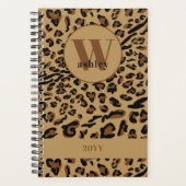 Leopard Print Brown Monogrammed 2023 Planner (Voorkant)