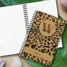 Leopard Print Brown Monogrammed 2023 Planner