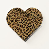Leopard Print Brown Monogrammed Heart Shaped Notitieboek (Achterkant)