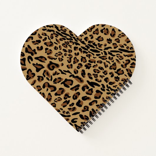 Leopard Print Brown Monogrammed Heart Shaped Notitieboek (Achterkant)