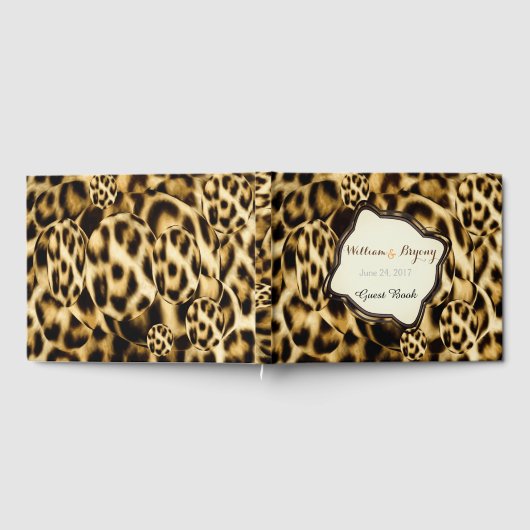 Leopard Print bruiloft gastenboek (Volledig)