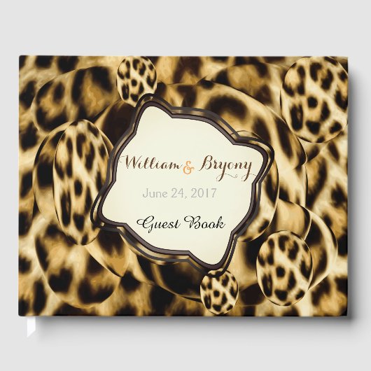 Leopard Print bruiloft gastenboek (Voorkant)