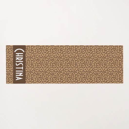 Leopard Print Bruin Patroon Personaliseren Yogamat (Achterkant (horizontaal))