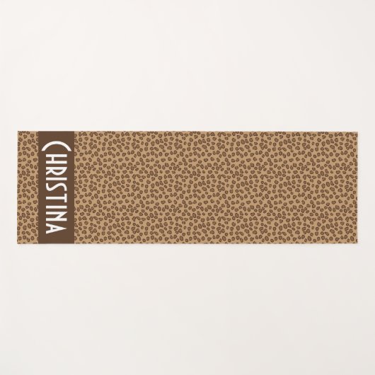 Leopard Print Bruin Patroon Personaliseren Yogamat (Voorkant (horizontaal))
