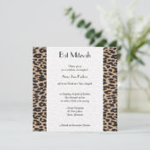 Leopard Print, bruine luipaard, Bat Mitzvah Kaart (Staand voorkant)