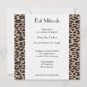 Leopard Print, bruine luipaard, Bat Mitzvah Kaart (Voorkant)