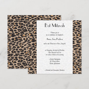 Leopard Print, bruine luipaard, Bat Mitzvah Kaart