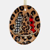 Leopard Print, Buffalo Pset, kerstbomen Keramisch Ornament (Rechts)