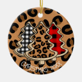 Leopard Print, Buffalo Pset, kerstbomen Keramisch Ornament (Voorkant)