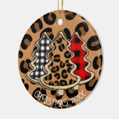 Leopard Print, Buffalo Pset, kerstbomen Keramisch Ornament (Links)