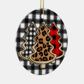 Leopard Print, Buffalo Pset, kerstbomen Keramisch Ornament (Rechts)