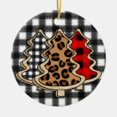 Leopard Print, Buffalo Pset, kerstbomen Keramisch Ornament (Voorkant)