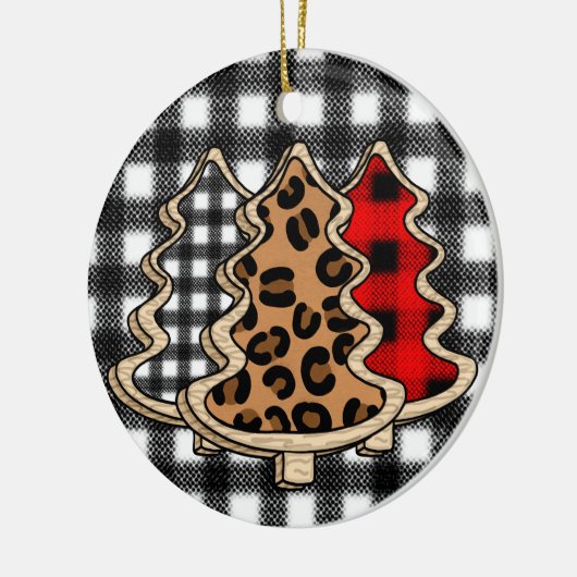 Leopard Print, Buffalo Pset, kerstbomen Keramisch Ornament (Links)