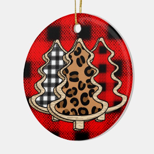 Leopard Print, Buffalo Pset, kerstbomen Keramisch Ornament (Links)