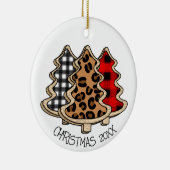 Leopard Print, Buffalo Pset, kerstbomen Keramisch Ornament (Rechts)