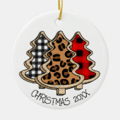 Leopard Print, Buffalo Pset, kerstbomen Keramisch Ornament (Voorkant)
