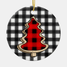 Leopard Print, Buffalo Pset, kerstbomen Keramisch Ornament