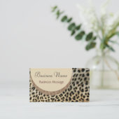 Leopard Print Business Card-sjabloon Visitekaartje (Staand voorkant)